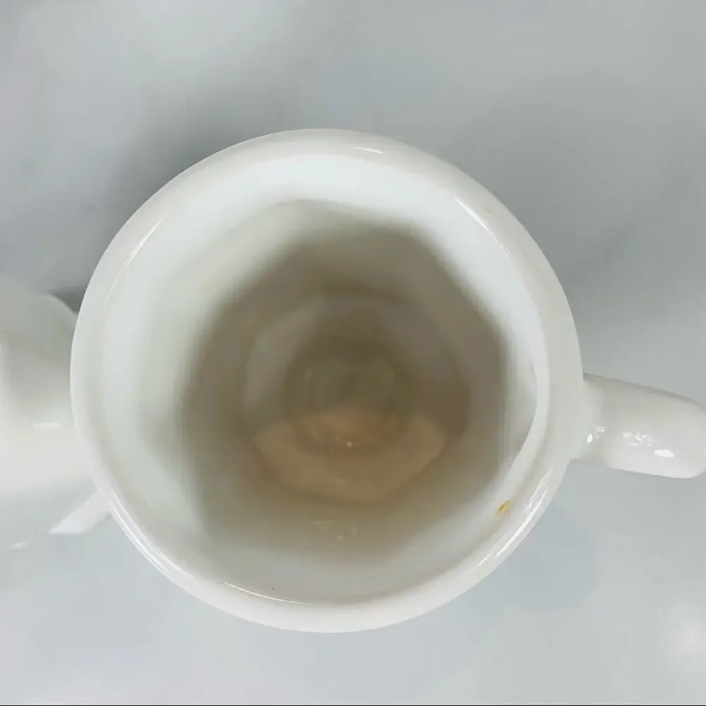 White Vintage Pedestal Cup Mug Octagonal Ironstone ?